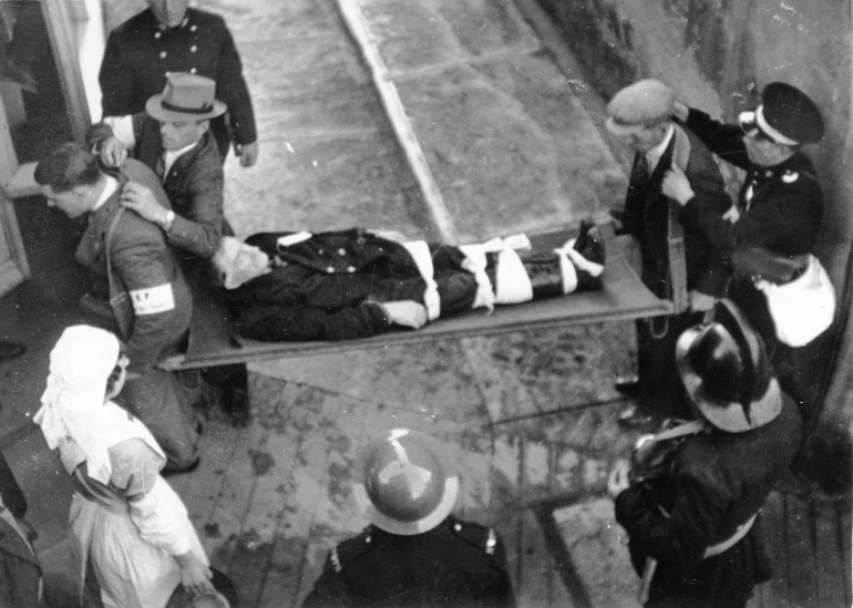 Photograph. St John Ambulance A. R. P. Exercise (North Walsham Archive).