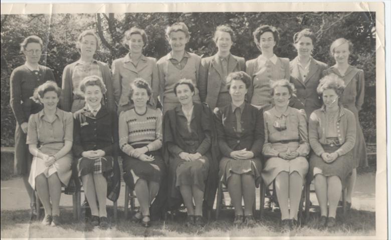 Photograph. Staff North Walsham Girls' High School, mid 1940's. (North Walsham Archive).