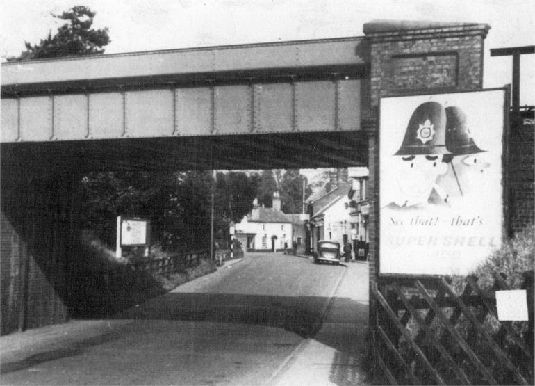 Photograph. Town Station bridge, Norwich Road, North Walsham. c1950. Repaced in 1976 with the Bypass. (North Walsham Archive).