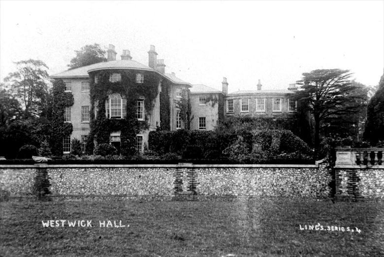 Photograph. Westwick Hall, seat of Berney Petre, Esq. Photo R.M.Ling (1) (North Walsham Archive).
